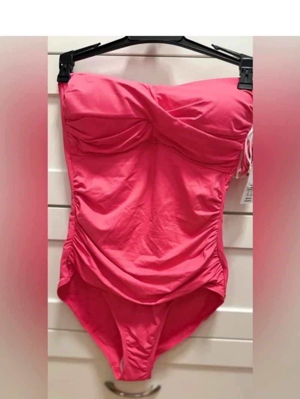 Strapless Pink One-Piece Swimsuit